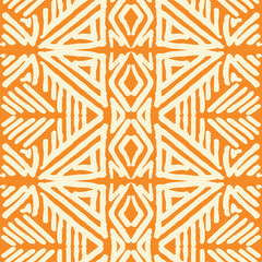 Geometric ethnic ornament pattern. Embroidery with retro style.
