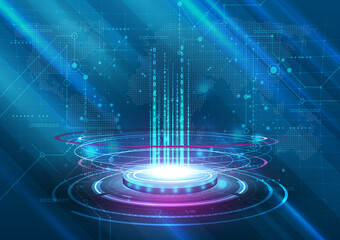 Wall Mural - matrix network connection technology concept background image