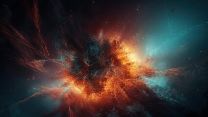 Wall Mural - space and glowing nebula background. motion. ai generated