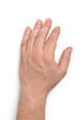 © PrimeMockup - Top view of a male hand isolated on a transparent background, PNG. High resolution.