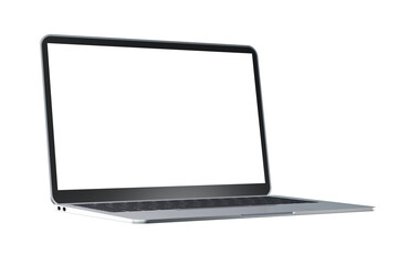 Wall Mural - laptop with blank screen or mock up computer for apply screen display on web and app isolated on whi