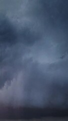 Wall Mural - Lot of lightning during a thunderstorm. Storm clouds are moving fast on the viewer, timelapse. Vertical video