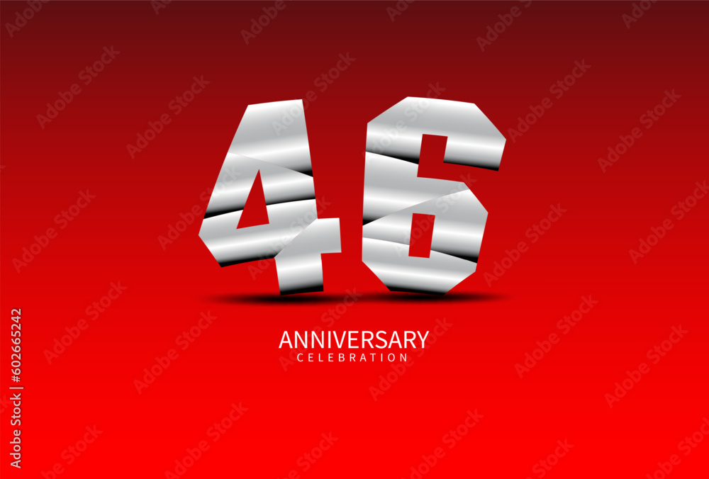 Vetor 46 Year Anniversary Celebration Logo silver vector, 46 Number ...