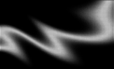 Poster - Monochrome gradient halftone dots background. Vector illustration. Big wave
