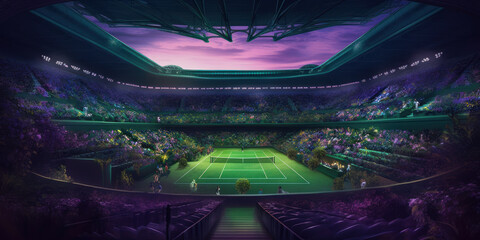 wimbledon art: dark green and dark purple concept wallpaper. generative ai