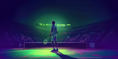 Wall Mural - Dynamic Wimbledon: Male Tennis Player Wallpaper. Generative AI