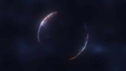 Wall Mural - abstract looped energy sphere round glowing multicolored transparent magical digital futuristic spac