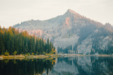 louie lake in the fall on 35mm