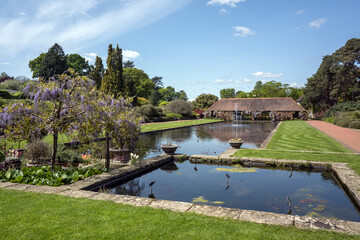 Ponds view from old building at Wisley Gardens