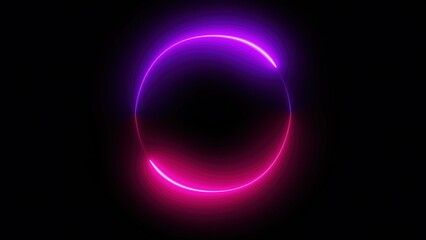 Wall Mural - Blue neon light circle