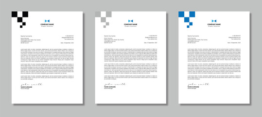  Geometric Abstract Letterhead Template - 3 Variations
