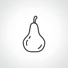 Wall Mural - Pear line icon, Pear fruit web linear icon.