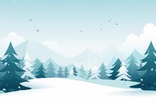 Winter Forest Landscape Background. Generative AI