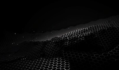 Sleek and modern: A futuristic black hexagon background Creating using generative AI tools