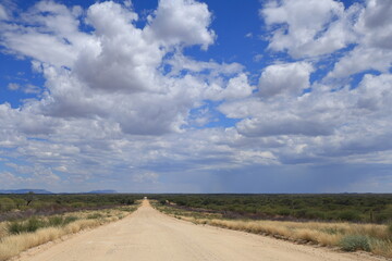 empty gravel road in Namibia