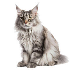  grey cat transparent background, generative AI