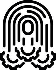 Wall Mural - Fingerprint gear system icon outline vector. Key safety. Digital personal