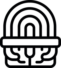 Poster - Scan finger icon outline vector. Hand touch. Human id scanner