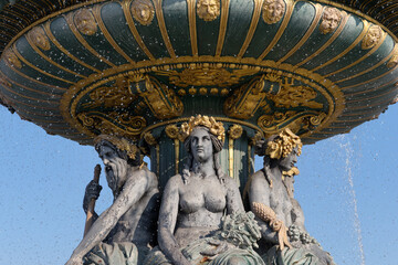 Poster - Fountain on Place de la Concorde in the 8th arrondissement of Paris