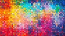 Colorful Square Pattern As Panorama Background