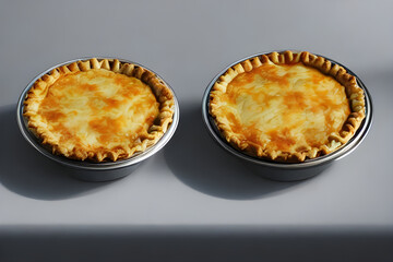 2 Mince and cheese pie on a black background