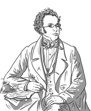 Schubert, Franz 1797-1828, Based On Wilhelm August Rieder's Painting, 1825