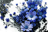 Fototapeta Fototapeta w kwiaty na ścianę - Fiori blu. Generato AI