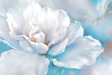 Fototapeta Kwiaty - Biały akrylowy i pastelowy kwiat. Generative AI