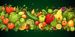 Illustration von buntem Gemüse KI