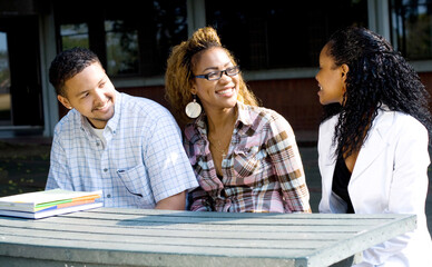 group of young african american college students
