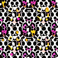 Wall Mural - Seamless polka dot pattern. Ethnic oppression. Boho. Shading. Colorful - generative ai