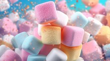 Creative Marshmallows Background In Vibrant Colors