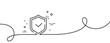 © blankstock - Shield line icon. Continuous one line with curl. Privacy secure sign. Safe defense symbol. Shield single outline ribbon. Loop curve pattern. Vector