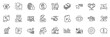 © blankstock - Icons pack as Star, Information and Discounts ribbon line icons for app include Piggy sale, Fake news, Business vision outline thin icon web set. Petrol station, Upper arrows. Vector