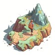 © Kowlooner - Isometric Hiking Illustration, in cartoon style