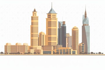 Wall Mural - bustling metropolis with towering skyscrapers generative ai