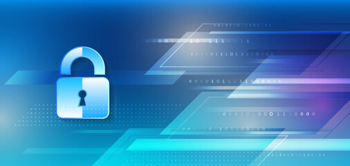 Fototapete - Hi-tech various background. Cyber security for business and internet projects. Vector illustration of data security services. Data protection, privacy, and internet security concept.
