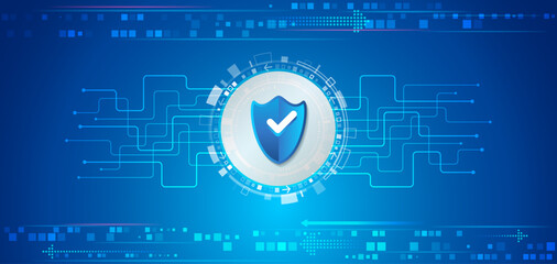 Fototapete - Data protection, privacy, and internet security concept. Hi-tech various background. Cyber security for business and internet projects. Vector illustration of data security services.