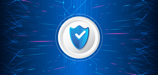 Fototapete - Hi-tech various background. Cyber security for business and internet projects. Vector illustration of data security services. Data protection, privacy, and internet security concept.