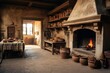 © Kanisorn - Ancient Roman kitchen with a large fireplace. Generative AI