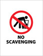 No Scavenging Warning Vector Sign