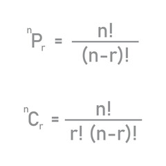 Canvas Print - Permutation and combination formulas in mathematics.