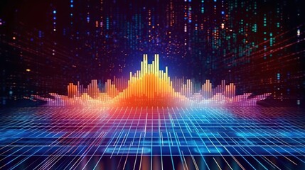 Wall Mural - quantum computer technology concept. deep learning artificial intelligence. big data algorithms visu