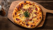 © Eirik Sørstrømmen - Quattro Formaggio Pizza on a Rustic Table