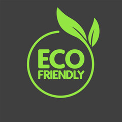 Wall Mural - Eco friendly badge. Healthy natural label logo design. Organic product packaging design.