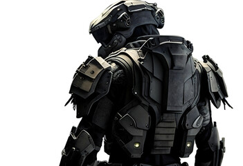 Ultimate Defense Innovations: High-Tech Modern Armor Suit with Enhanced Durability, Integrated Weapons, and Tactical Augmentation. Generative AI