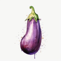 eggplant isolated on white background, generative ai