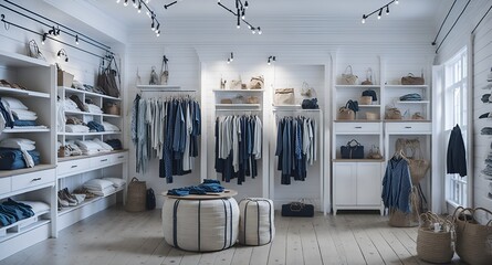 Photo of a fully stocked walk-in closet with neatly arranged clothes and accessories