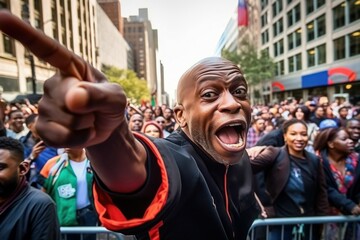 A man at a black live matter social protest. AI generated, human enhanced