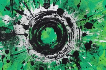 Poster - an abstract painting in shades of black and green Generative AI